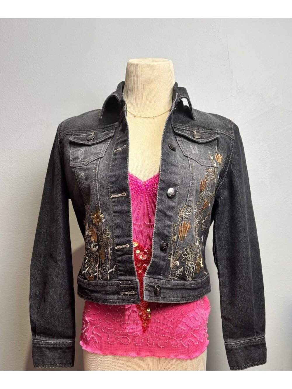LaBellum by Hillary Scott Embellished Denim Jacket (XS)